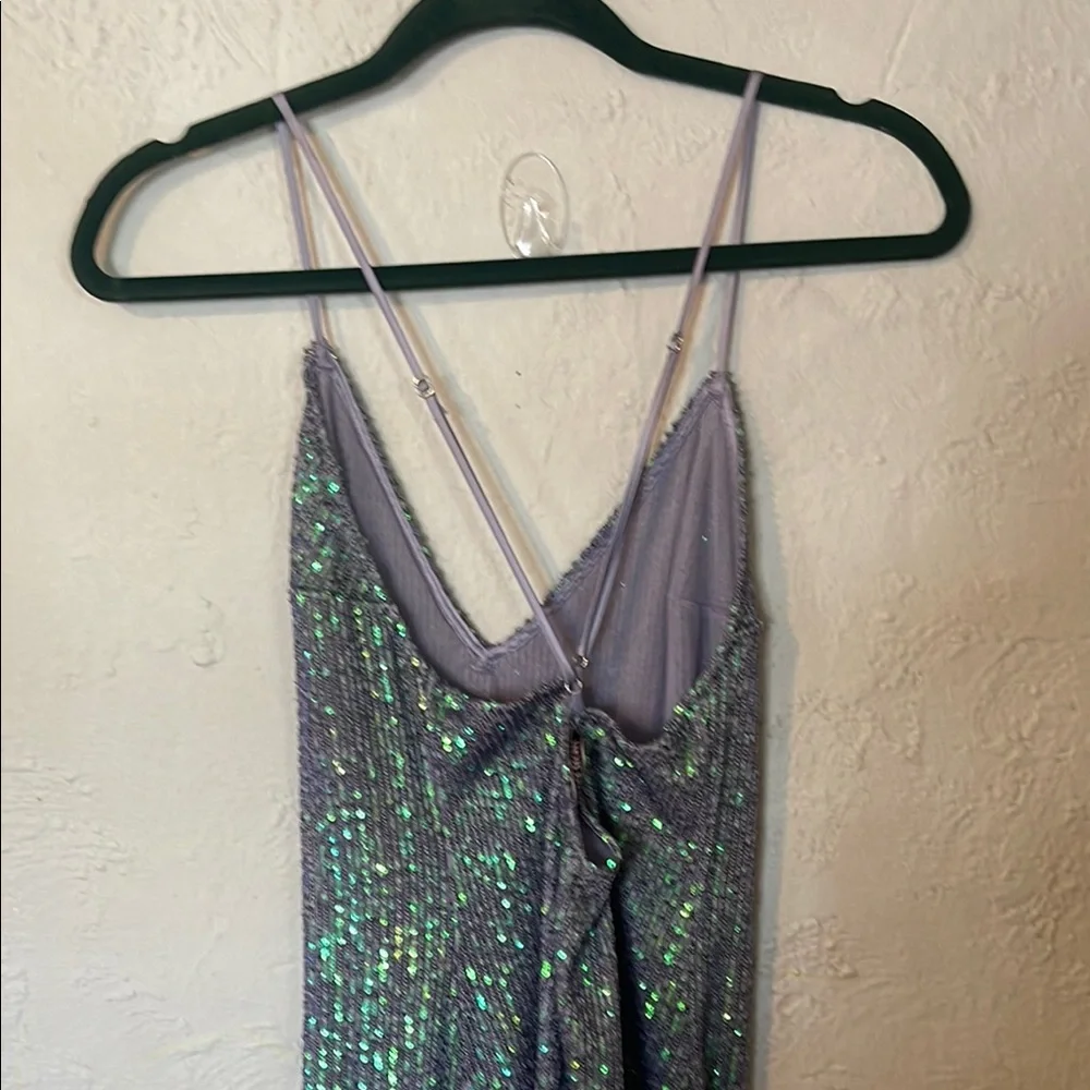 Victorias Secret Sequin V-Neck Dress in Purple and Silver - Picture 5 of 7
